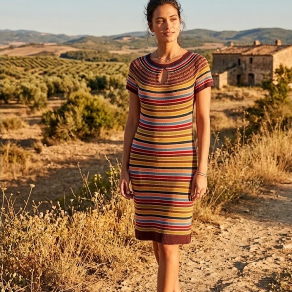 Tommy Hilfiger Multicolor Striped Midi Dress